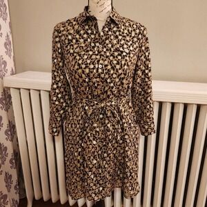 Golden Goose Leopard Print Fil Coupe Shirtdress, Professionally Shortened Sz US4